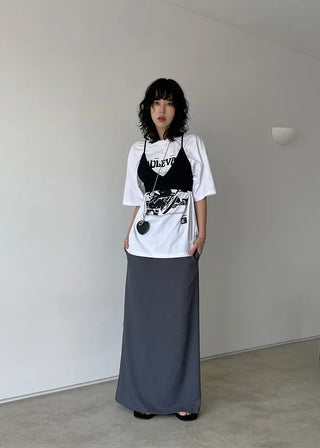 Low-rise maxi skirt