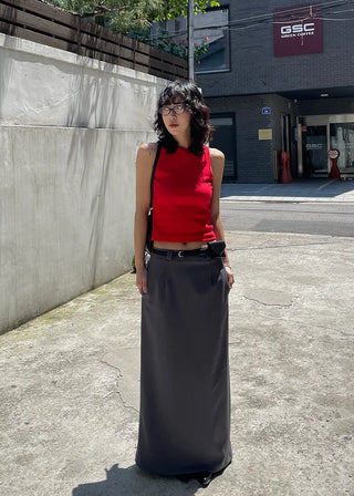 Low-rise maxi skirt