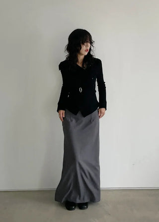 Low-rise maxi skirt