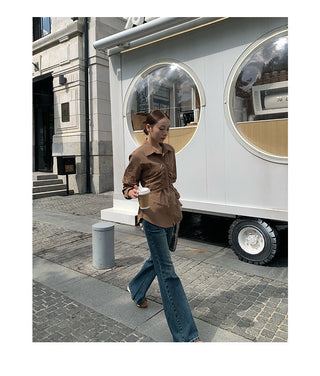 polo pleated shirt