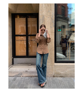 polo pleated shirt
