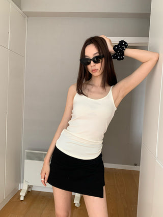 slit A-line skirt