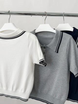 knitted polo Top