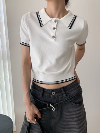 knitted polo Top