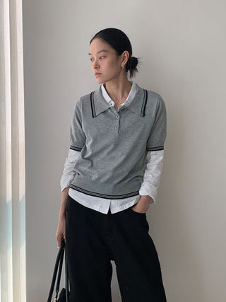 knitted polo Top