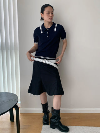 knitted polo Top