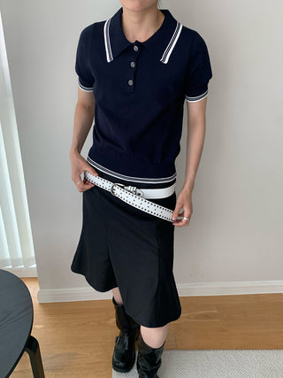 knitted polo Top