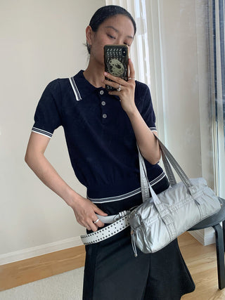 knitted polo Top