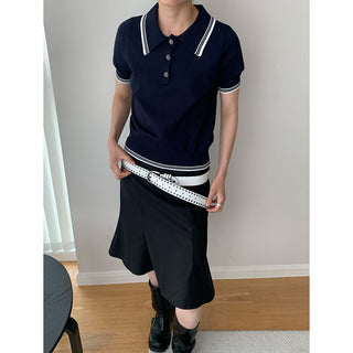 knitted polo Top