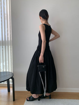 patchwork black dress