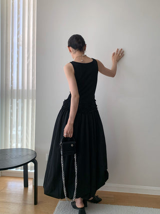 patchwork black dress