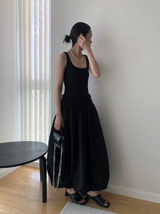 patchwork black dress