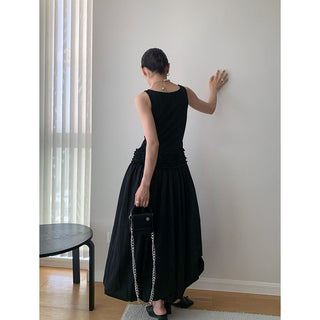 patchwork black dress