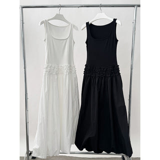 patchwork black dress