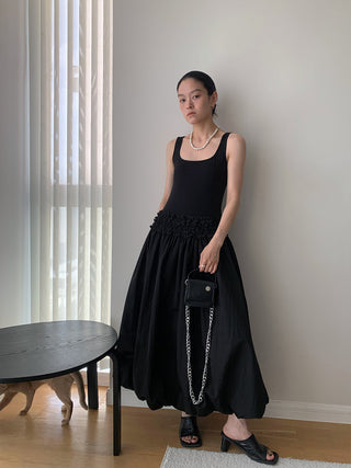 patchwork black dress