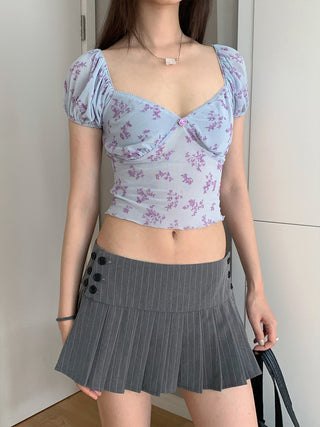 V-neck mesh Top