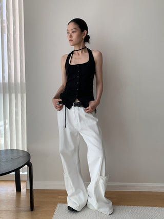 pleated lace Top