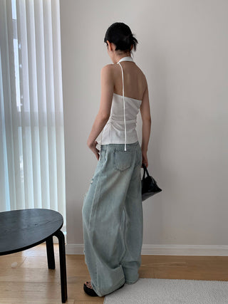 pleated lace Top