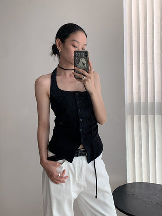 pleated lace Top