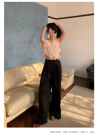 ruffled chiffon top