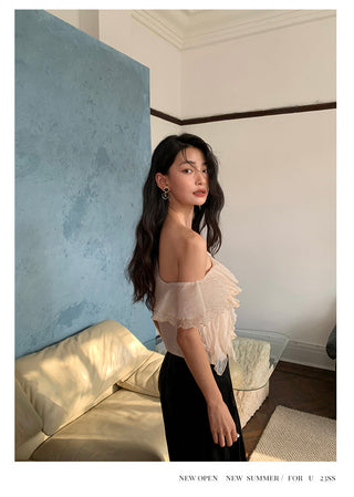 ruffled chiffon top