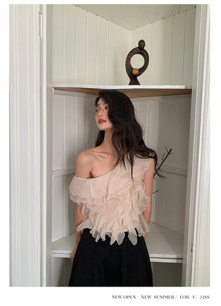 ruffled chiffon top