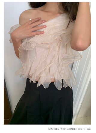 ruffled chiffon top