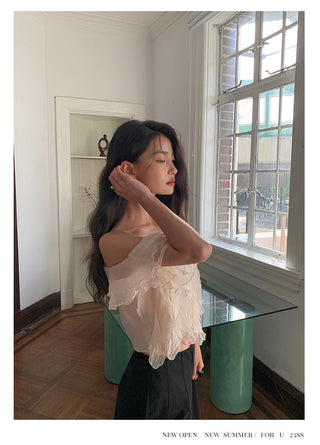 ruffled chiffon top