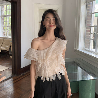 ruffled chiffon top