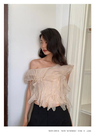ruffled chiffon top