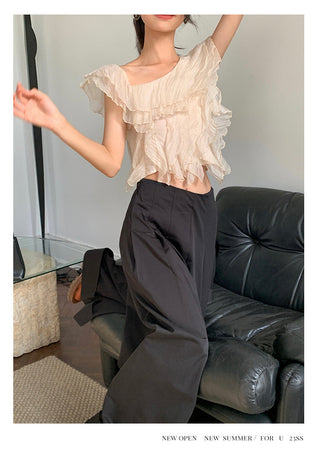 ruffled chiffon top
