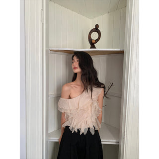 ruffled chiffon top