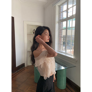 ruffled chiffon top