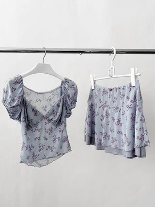 floral mini skirt