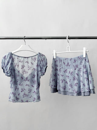 floral mini skirt