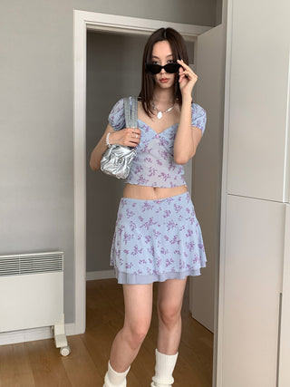 floral mini skirt