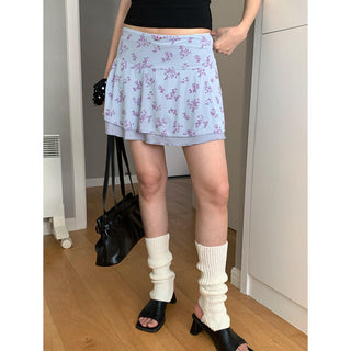 floral mini skirt