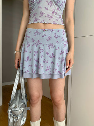 floral mini skirt