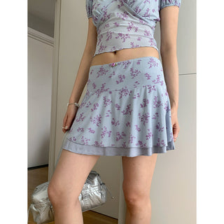 floral mini skirt