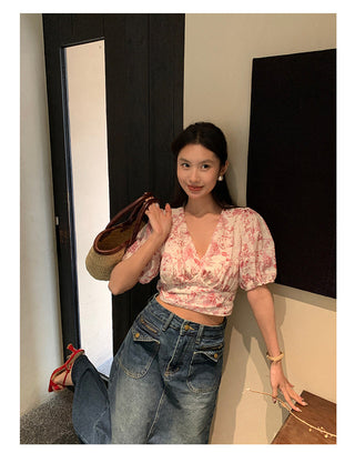 lace-up blouse Top