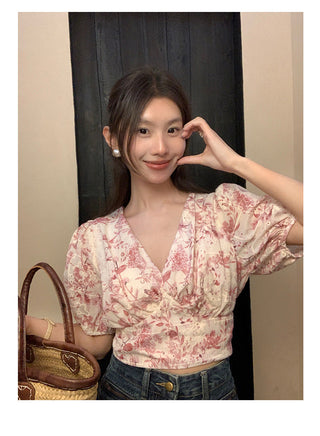 lace-up blouse Top