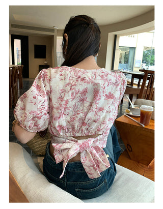 lace-up blouse Top