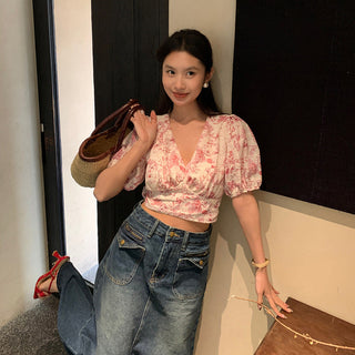 lace-up blouse Top