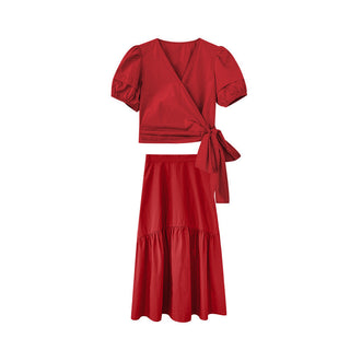 lace shirt Dress set