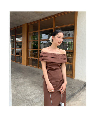 French off-shoulder slim top