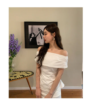 French off-shoulder slim top
