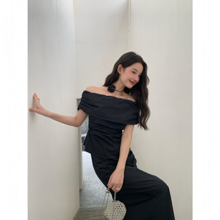 French off-shoulder slim top