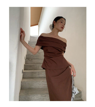 French off-shoulder slim top