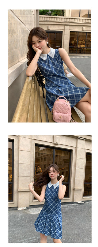preppy plaid sleeveless dress