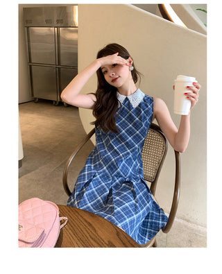 preppy plaid sleeveless dress
